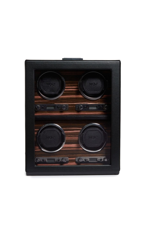 Wolf Roadster 4 Piece Watch Winder Black