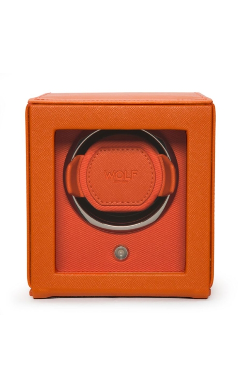 Wolf Cub Single Watch Winder With Cover Orange