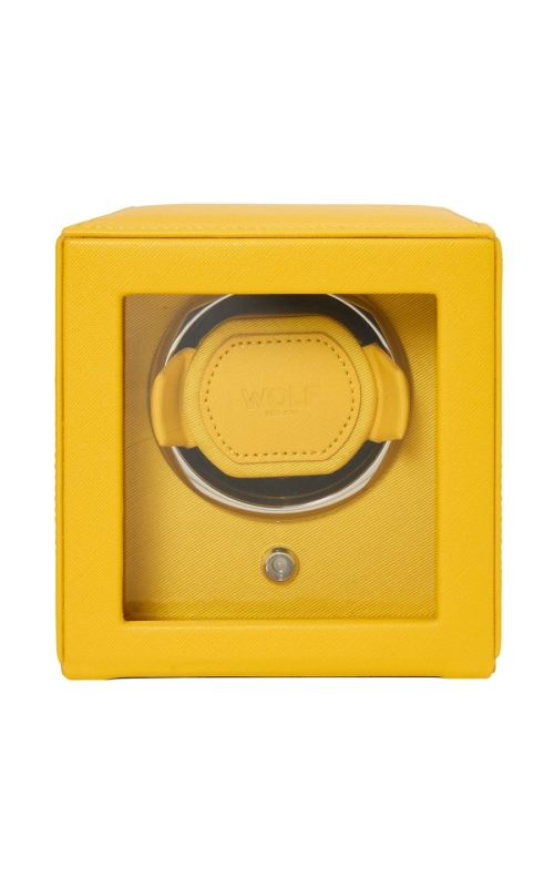 Wolf Cub Single Watch Winder With Cover Yellow