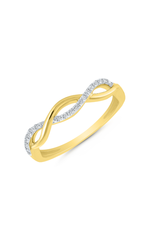 J&S Collection .10ctw Diamond Yellow Gold Twist Ring