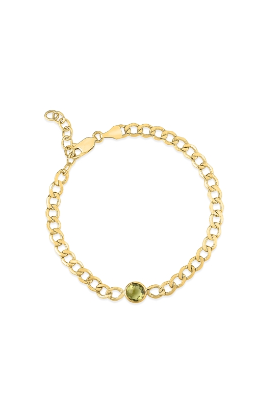 J&S Collection Peridot Curb Chain Bracelet