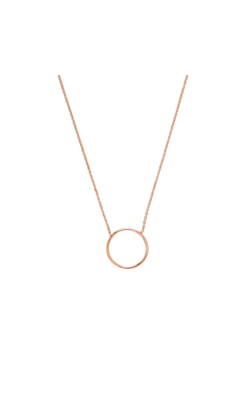 J&S Collection Wire Circle Necklace In 14k Rose Gold