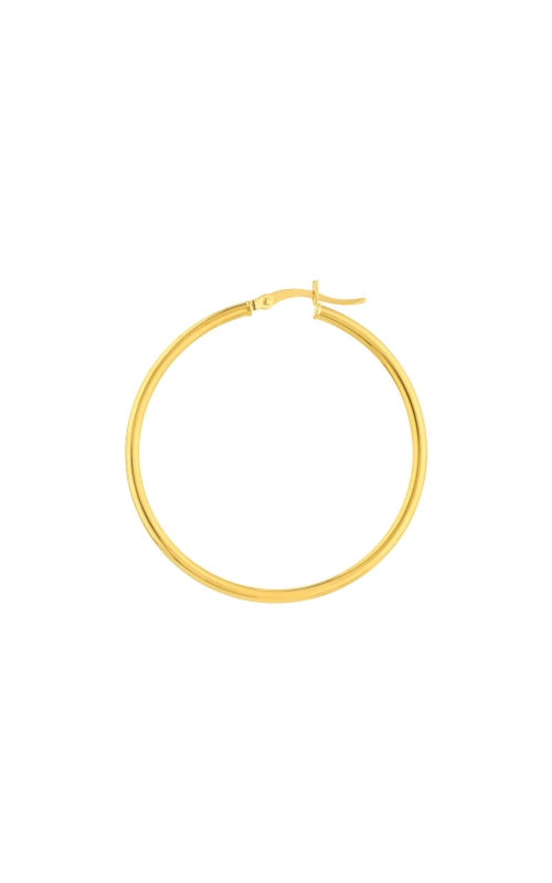 J&S Collection Polished Hoop Earrings In 14k Yellow Gold