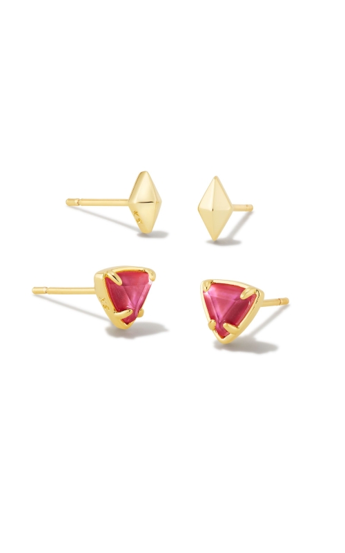 Kendra Scott Greta Gold Stud Earrings Set of 2 in Magenta Illusion