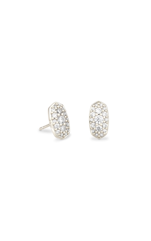 Kendra Scott Grayson Silver Earrings in White Crystal