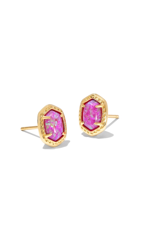 Kendra Scott Daphne Gold Framed Stud Earrings in Magenta Kyocera Opal