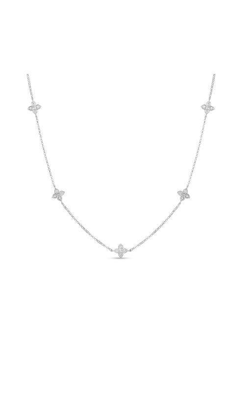 Roberto Coin .22ctw Diamond Love by the Yard Station Flower Necklace