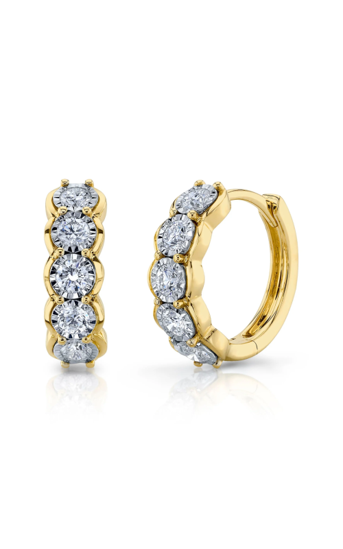 Shy Creation .60ctw Diamond Huggie Earrings