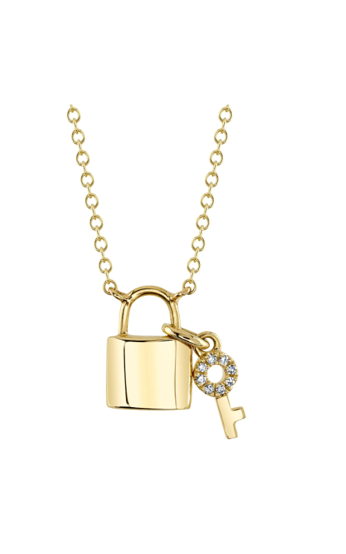 Shy Creation .02ctw Diamond Lock & Key Pendant