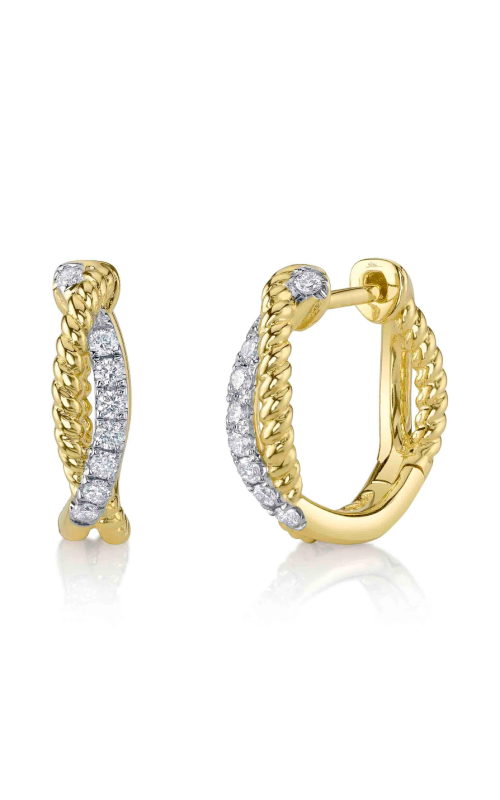 Shy Creation .21ctw Diamond Hoop Earrings