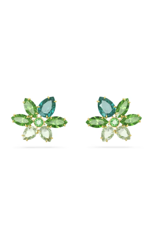 Swarovski Green Gema Flower Studs