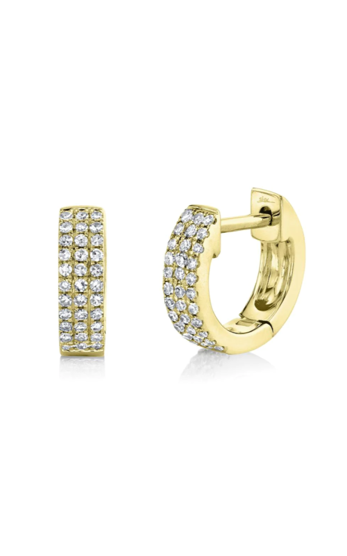 Shy Creation .17ctw Diamond Pave Mini Huggie Earrings