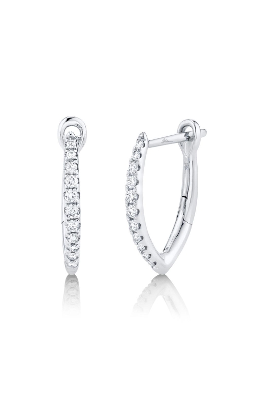 Shy Creation 0.15ctw Diamond Marquise Huggie Earrings