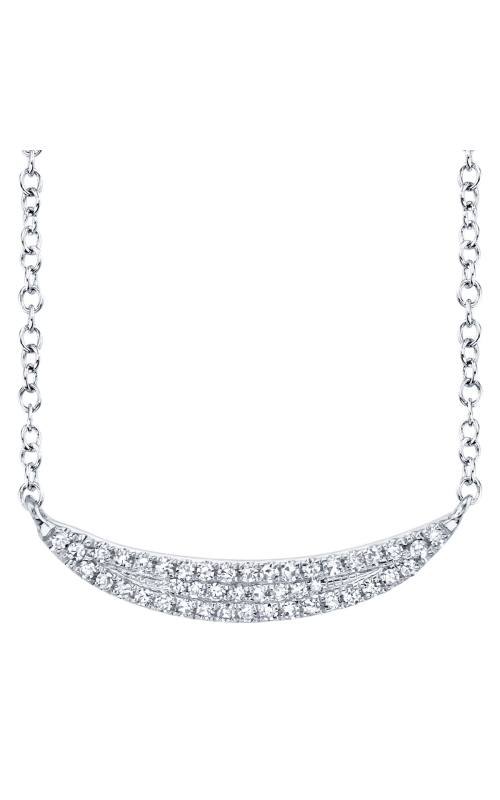 Shy Creation 0.11ctw Diamond Pave Crescent Necklace