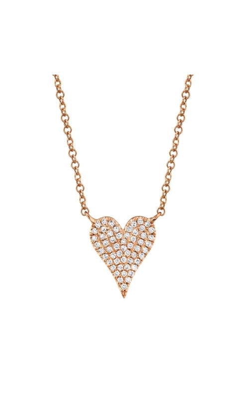 Shy Creation 0.11ctw Diamond Pave Heart Necklace