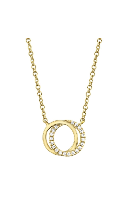 Shy Creation 0.07ctw Diamond Love Knot Circle Necklace