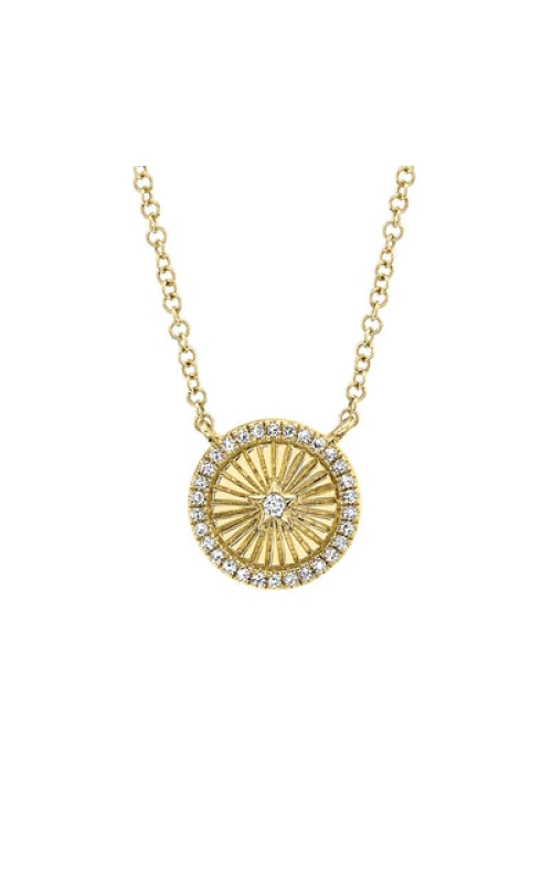 Shy Creation 0.08ctw Diamond Star Circle Necklace