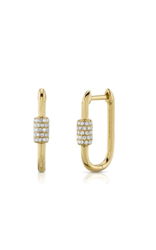 Shy Creation 0.24ctw Diamond Oblong Hoop Earrings